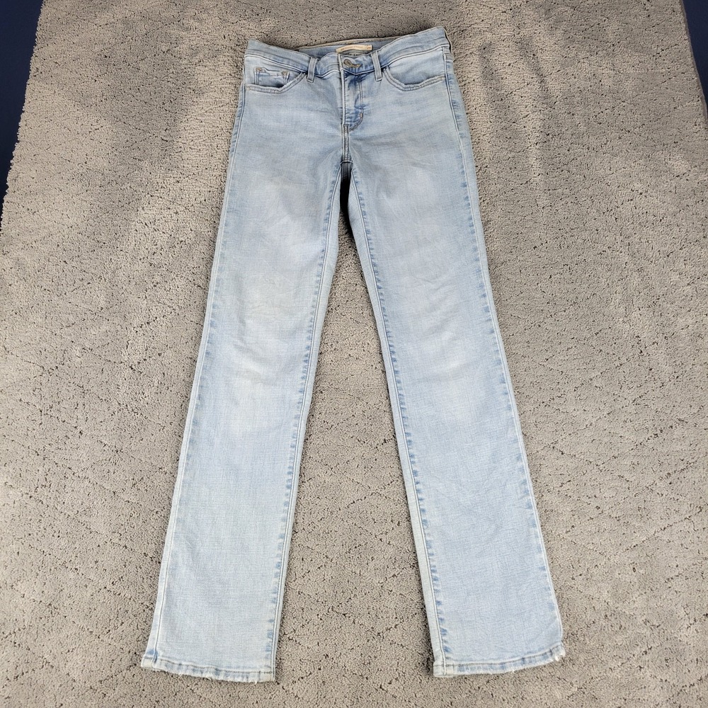 Levis Jeans Womens 26 Blue 314 Shaping Straight Light Wash Mid Rise Stretch
